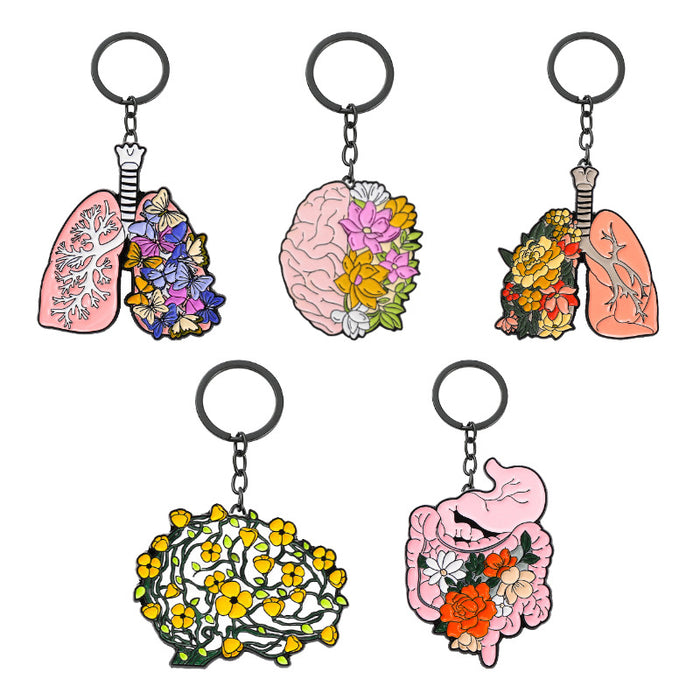 Wholesale 5PCS Creative Human Organ Zinc Alloy Keychain JDC-KC-GYu004