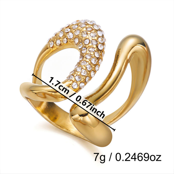 Wholesale Butterfly Sun Open Ring Stainless Steel Gold Plated Fashion Jewelry Accessory