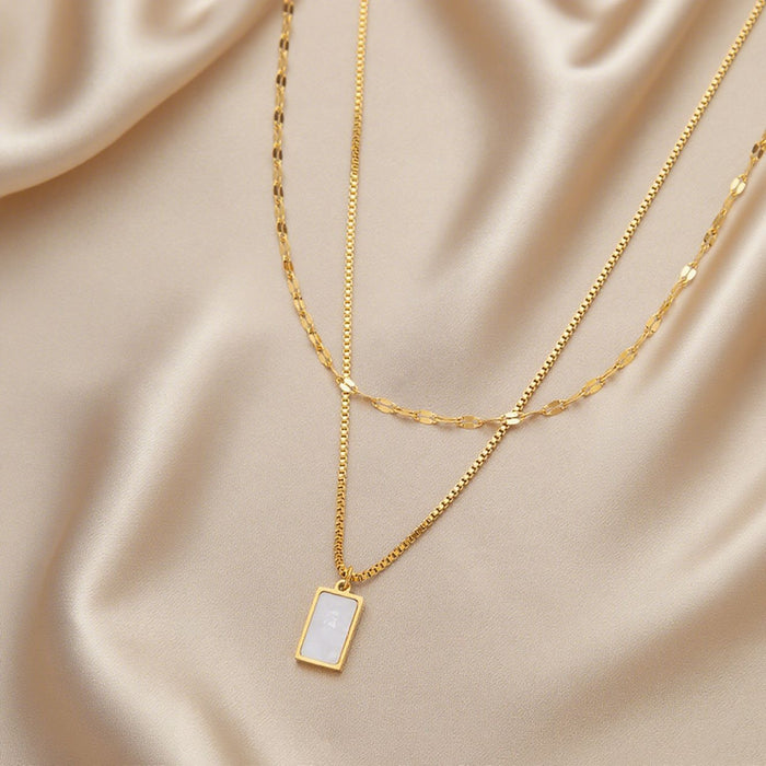 Wholesale 2pcs Simple and stylish  snake chain cross- hop jewelry chain set stainless steel chain necklace