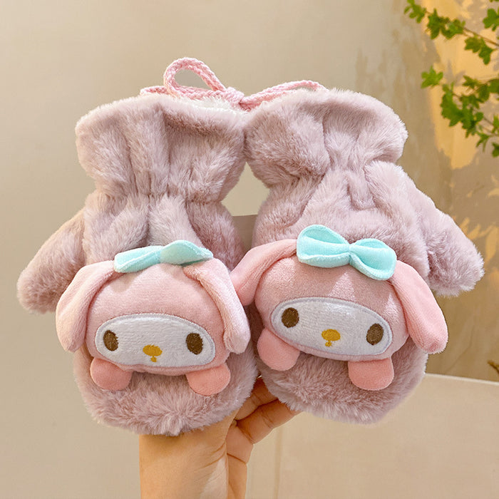 Wholesale children Cute plush cotton gloves