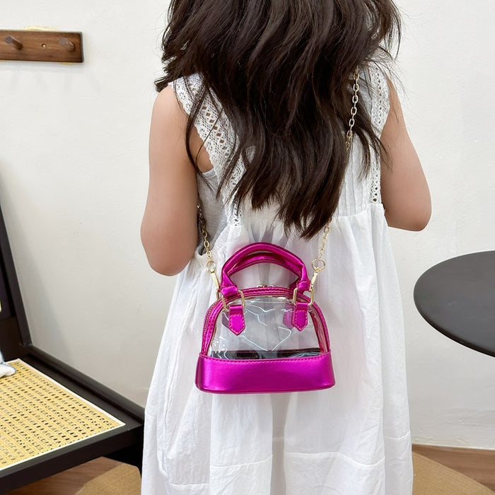Wholesale Fashionable transparent shell bag crossbody bag PVC chain trendy shoulder bag