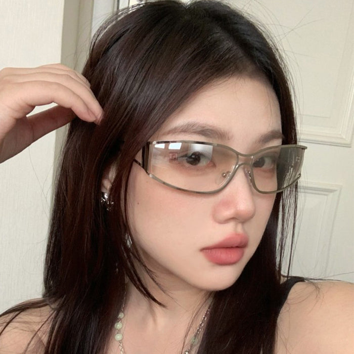 Wholesale Personalized sunglasses, hollow metal sunglasses, cycling narrow frame sunglasses