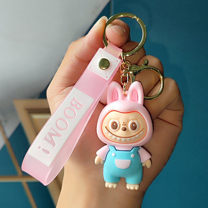 Wholesale   Silicone Keychain Cute Cartoon Doll Pendant Student Schoolbag Hanging Ornaments