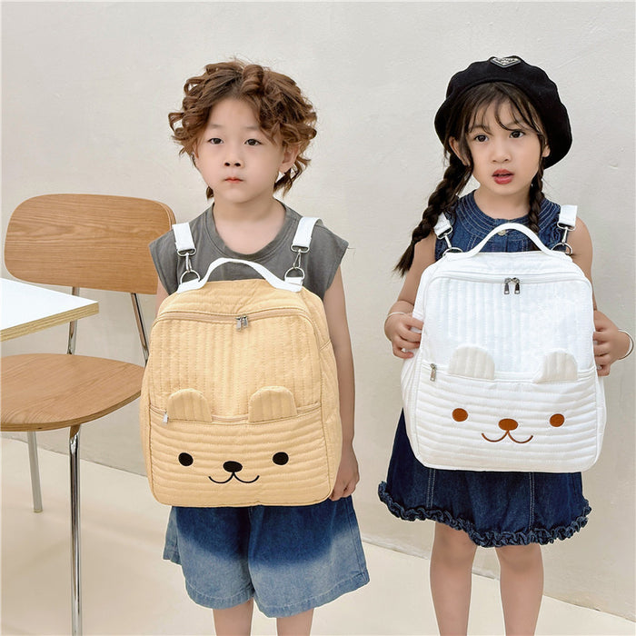 Wholesale Embroidery Thread Quilted Cotton Children's Backpack JDC-BP-YuanDuo079