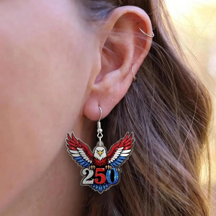 Wholesale Acrylic Eagle Earrings  Anniversary US Independence Day Jewelry Accessory MOQ≥2