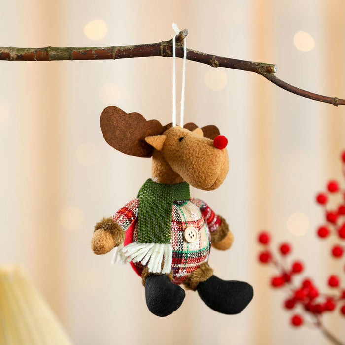 Wholesale Christmas Plaid Buttons Spherical Christmas Pendant Christmas Ornaments Christmas Tree Hanging Ornaments