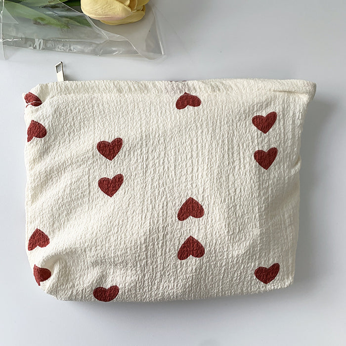 Wholesale Artistic texture love canvas shoulder vest bag, large capacity handbag, makeup bag