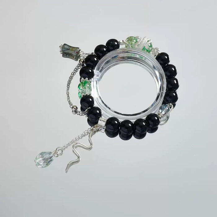 Wholesale Spirit snake butterfly tail bracelet butterfly hand niche high-end glass design bracelet chain