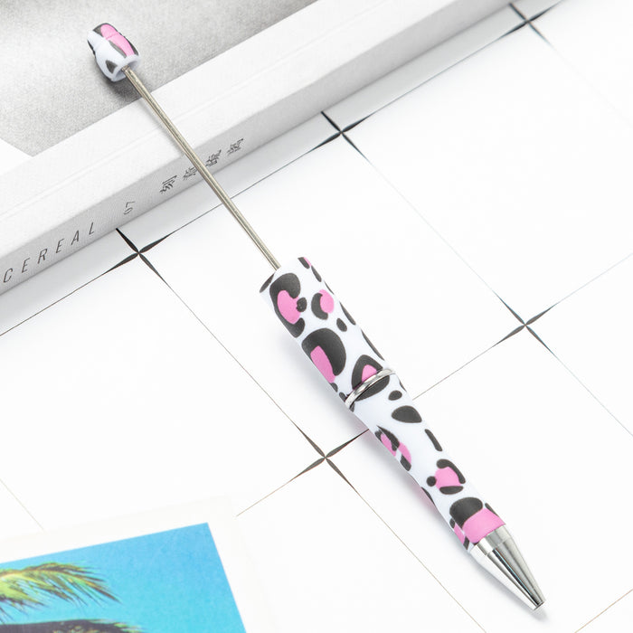 Wholesale DIY Beadable Pens Cow Print Leopard Print Christmas Plastic Pen DIY for Beaded JDC-PN-HuaH006