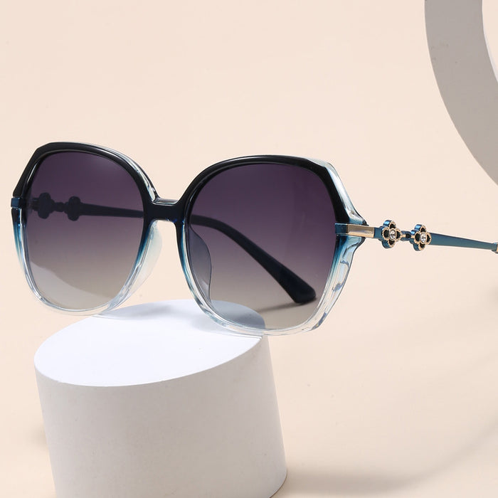 Wholesale High end polarized UV resistant elliptical frame sunglasses with diamond inlaid sunglasses