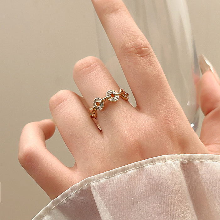 Wholesale Ring, female niche, coin ring, fashionable personality, light luxury style, versatile ring