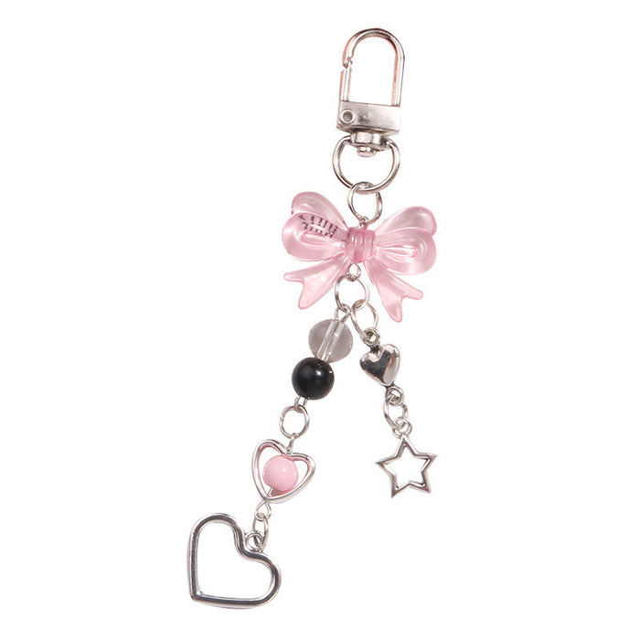 Wholesale Sweet silver Star Bow Mobile Phone Chain Simple Pendant