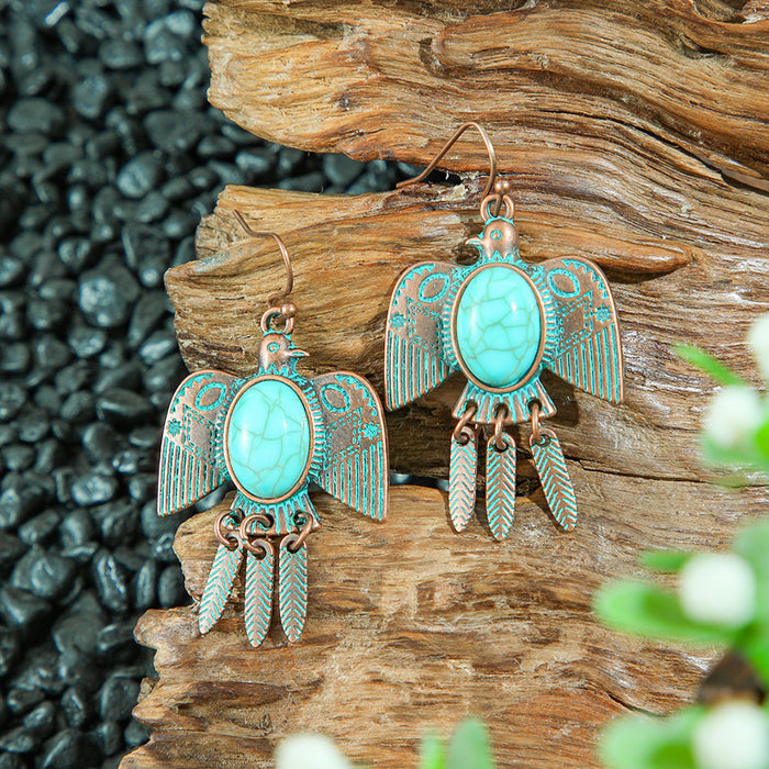 Wholesale Zinc Alloy Bohemian Turquoise Earring Set Fashion Jewelry Accessory MOQ≥2