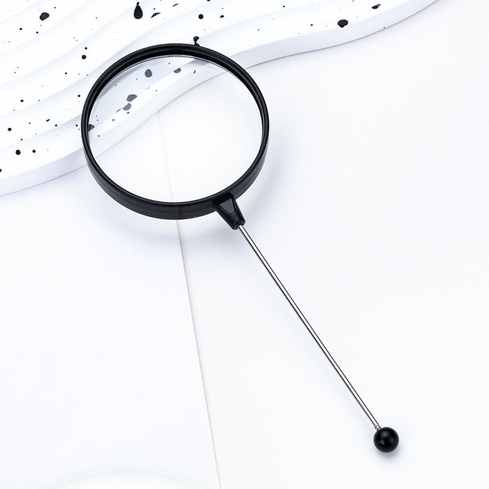 Wholesale DIY beaded magnifying glass student children' s scientific observation handheld portable plastic high-definition magnifying glass