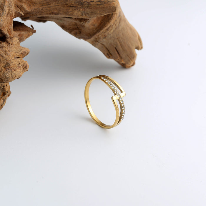 Wholesale ring jewelry titanium steel ring color retention gold plating women's ring