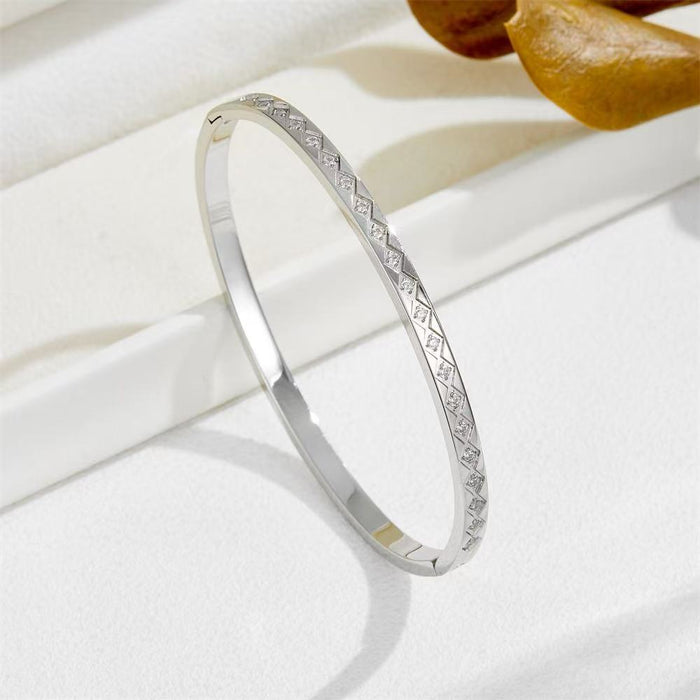Wholesale Six-pointed Star Buckle Gold Plated Stainless Steel Zirconium Bracelet