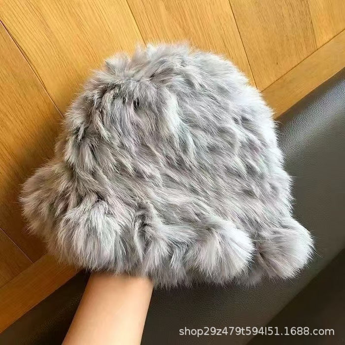 Wholesale Women's thickened warm and cold resistant woolen hat, fur ear protection hat