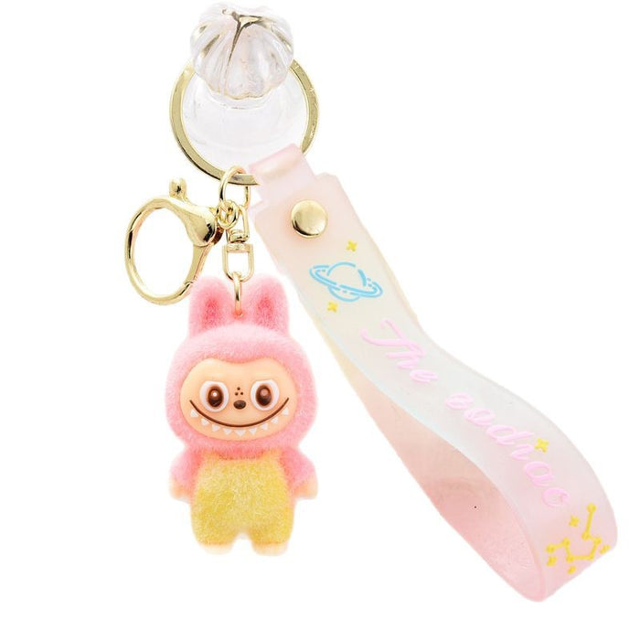 Wholesale Cartoon Flocked Cute Soft Rubber Keychains