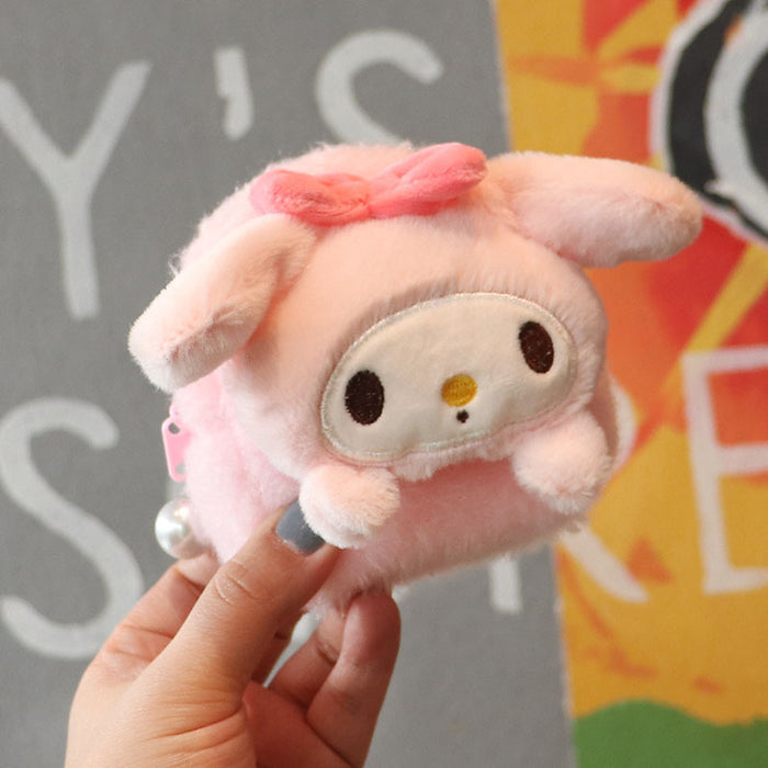 Wholesale Cute Plush Bow Coin Purse Keychain Solid Yellow Fashion Accessory Bag Charm