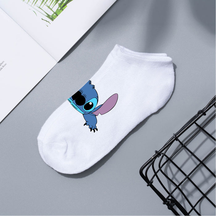 Wholesale Cartoon Simple Breathable Short Style Multi-color Cotton Crew Socks JDC-SK-WuDM001