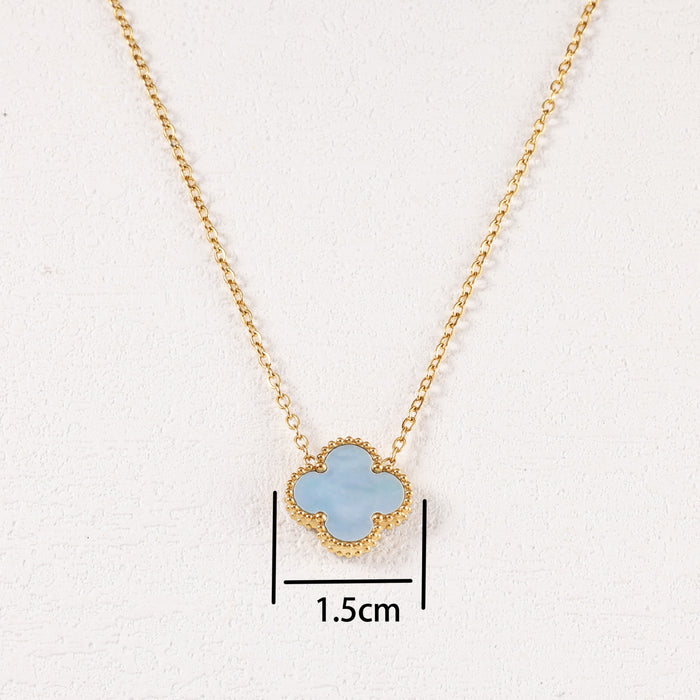 Wholesale Stainless Steel Gold-Plated Four-Leaf Clover Necklace