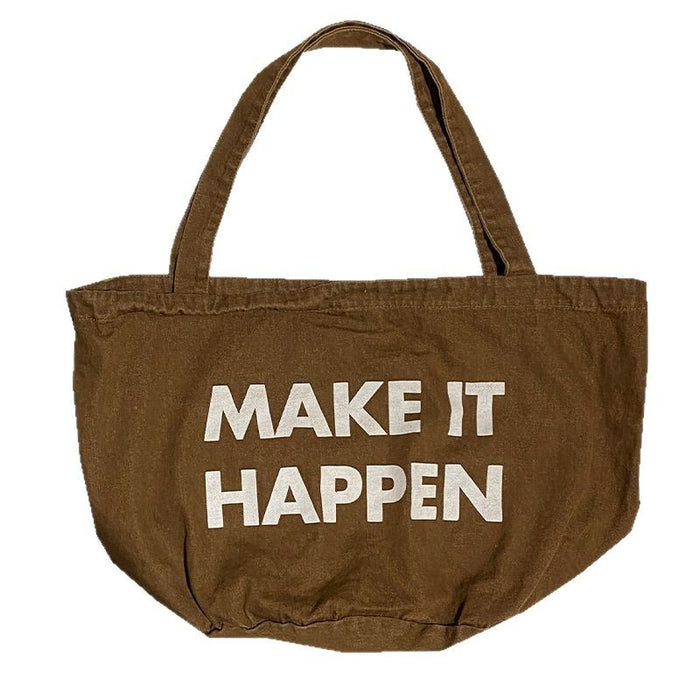 Wholesale Fashionable printed letter shoulder bag, casual versatile denim tote bag, large capacity canvas bag