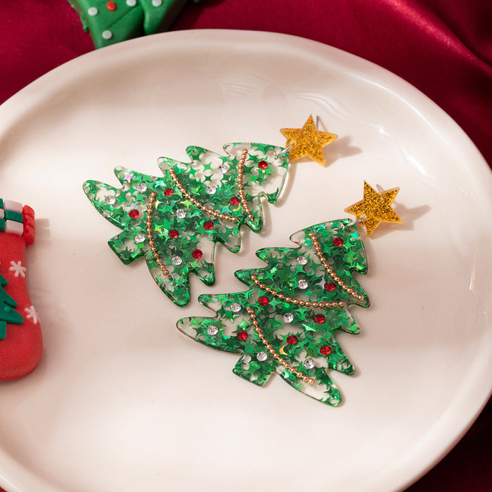 Wholesale Christmas Sweet and creative snowflake earrings