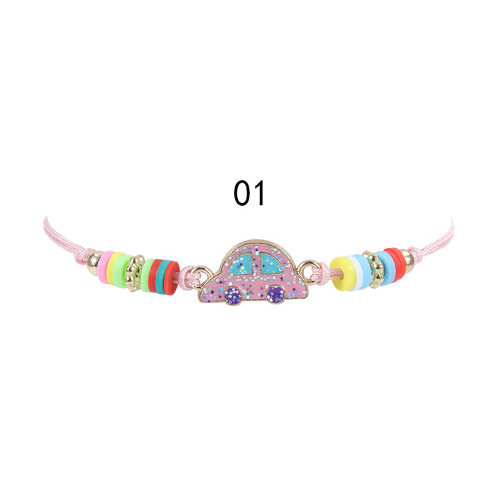 Wholesale Colorful Polymer Clay Braided Children's Bracelets JDC-BT-YiYe043