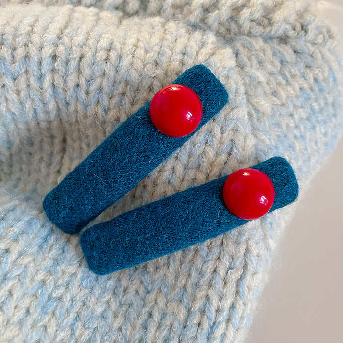 Wholesale Simple and high-end blue retro one word clip with edge clip, bangs, hair accessories clip