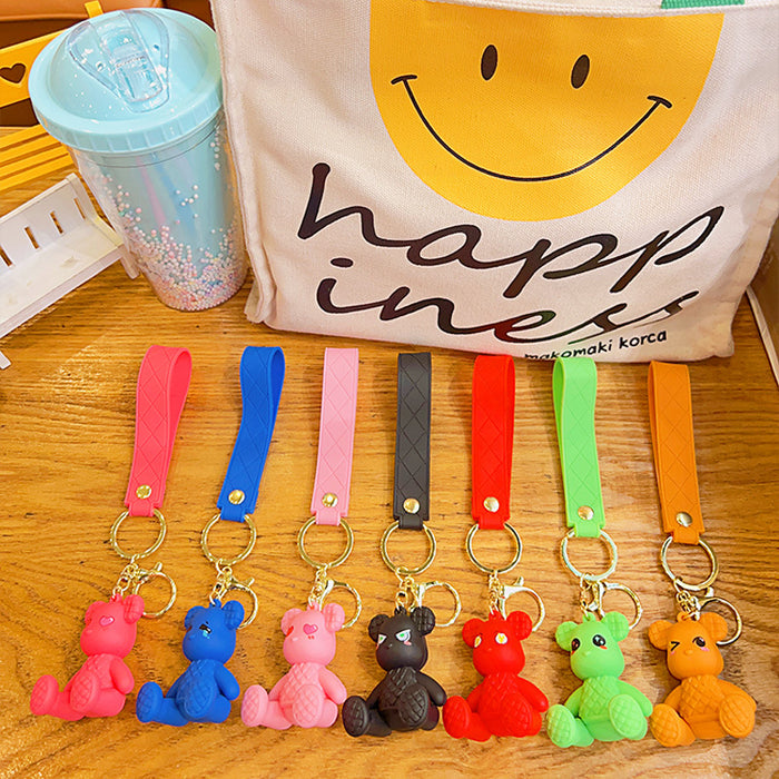 Caricatura al por mayor Bamboo Woven Bear Keychain JDC-KC-YDAO101