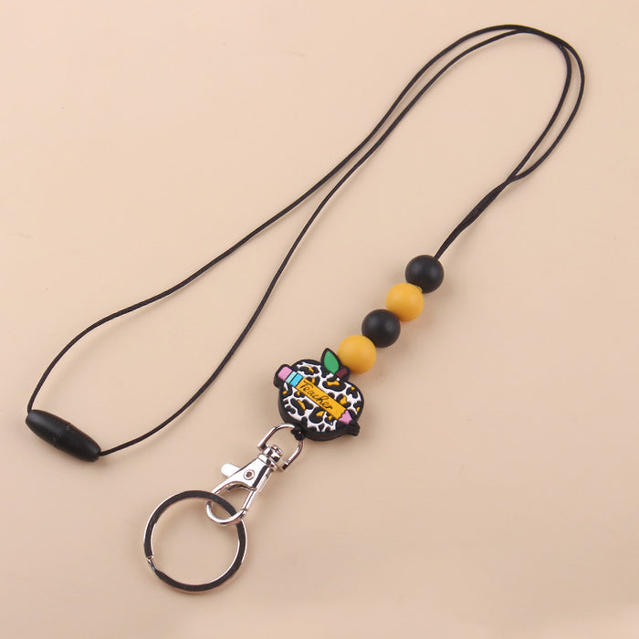 Wholesale Silicone Teacher's Day Lanyard Keychain JDC-KC-GuangTian023