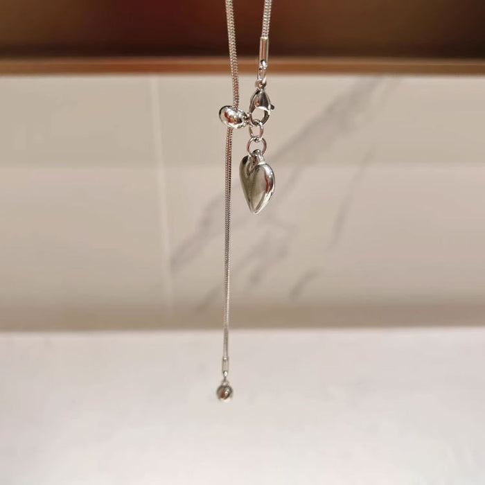 Wholesale silver Love Pendant Necklace Women's Titanium Steel Chain Accessories