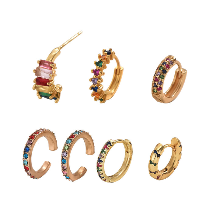 Wholesale Earrings with a niche and colorful diamond setting, elegant earrings, light luxury earrings