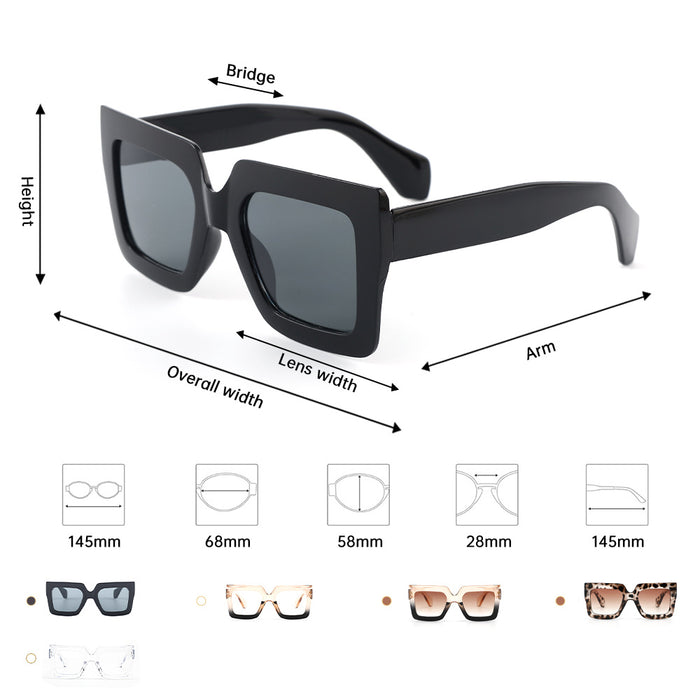 Wholesale Personalized Box Sunglasses Gradient Versatile Street Photography Large Frame Sunglasses