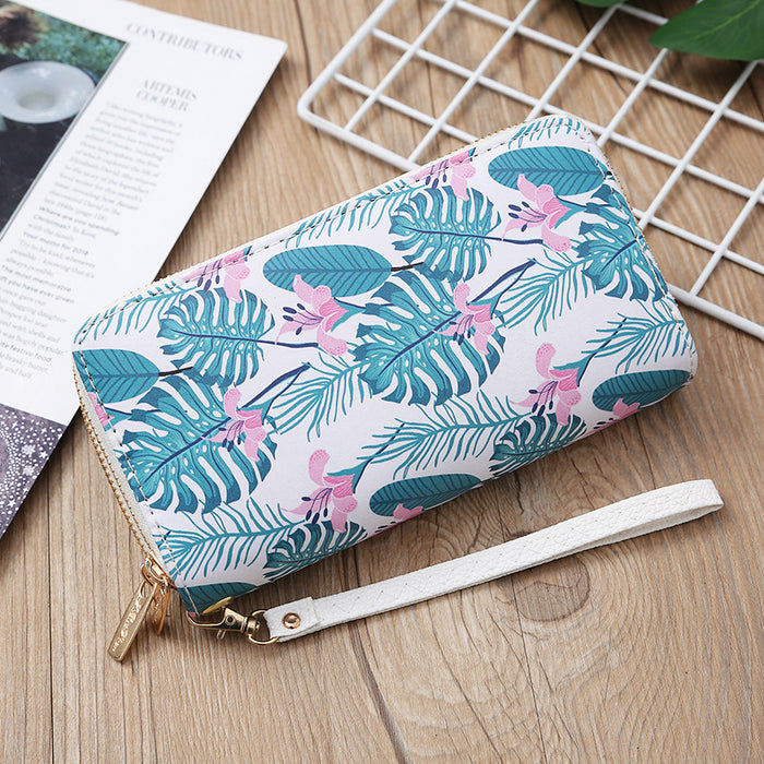 Wholesale Ladies Long Printed Double Zipper Wallet JDC-WT-MeiSQ004