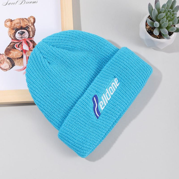 Wholesale Letter Embroidery Solid Color Acrylic Knitted Wool Hat JDC-FH-YBQX005