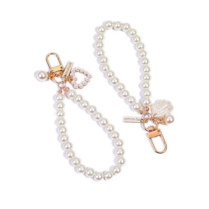 Wholesale Pearl Key Chain Korean Retro Shell Pearl Bag Pendant Headset Hanging Accessories