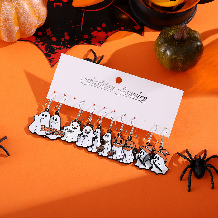 Wholesale Ghost Earring Set Gothic Pumpkin Scythe Pendant Earrings Jewelry