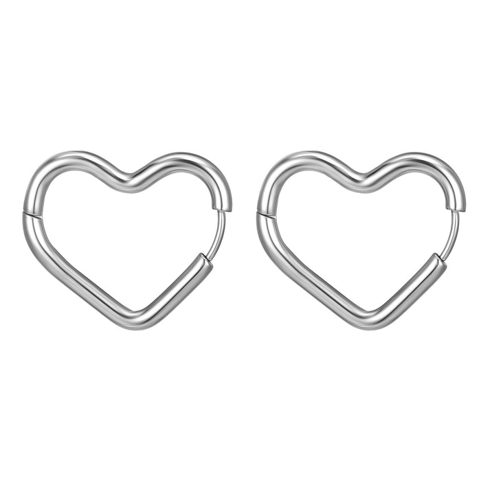 Wholesale geometric shaped ear buckle titanium steel earrings