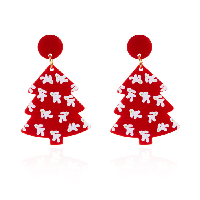 Wholesale Christmas lights gingerbread man cane Christmas tree acrylic earrings