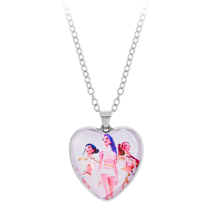 Wholesale Time Gem Heart Necklace with Colorful Heart Pendant