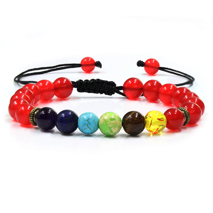 Wholesale Colorful Bracelet Volcanic Stone Tiger Eye Adjustable Bracelet JDC-BT-NHong023