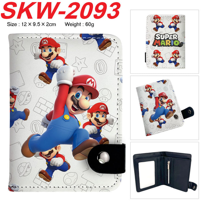 Wholesale Plumber Vertical Snap Wallet Anime Cartoon Two Layer Coin Purse PU Street Trend Accessory Casual Gift For Game Fans