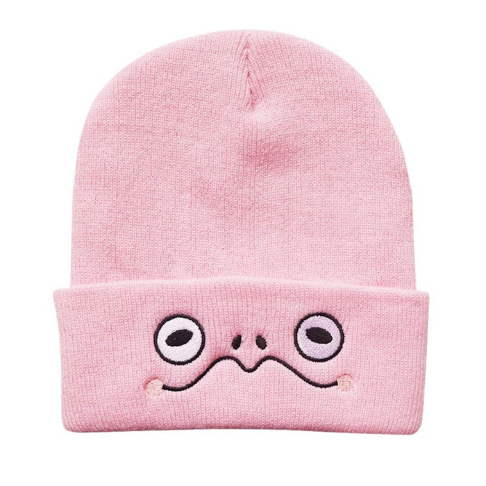 Wholesale Frog Eyes Embroidery Acrylic Knitted Beanie Hat JDC-FH-LvH014