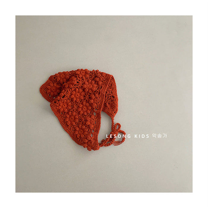 Wholesale Knitted Hollow Gook Triangle Hair Belt Children's Headscarf Cap Trendy