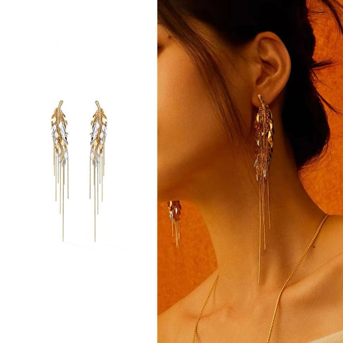 Wholesale Wheat Ear Tassel Earrings Wild Earrings