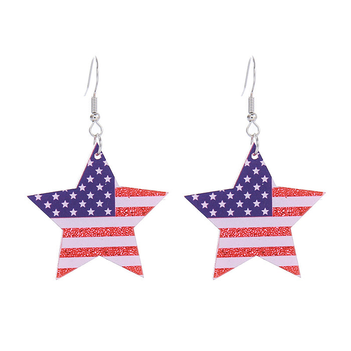 Wholesale Acrylic American Flag Earrings JDC-ES-ChouTteng014