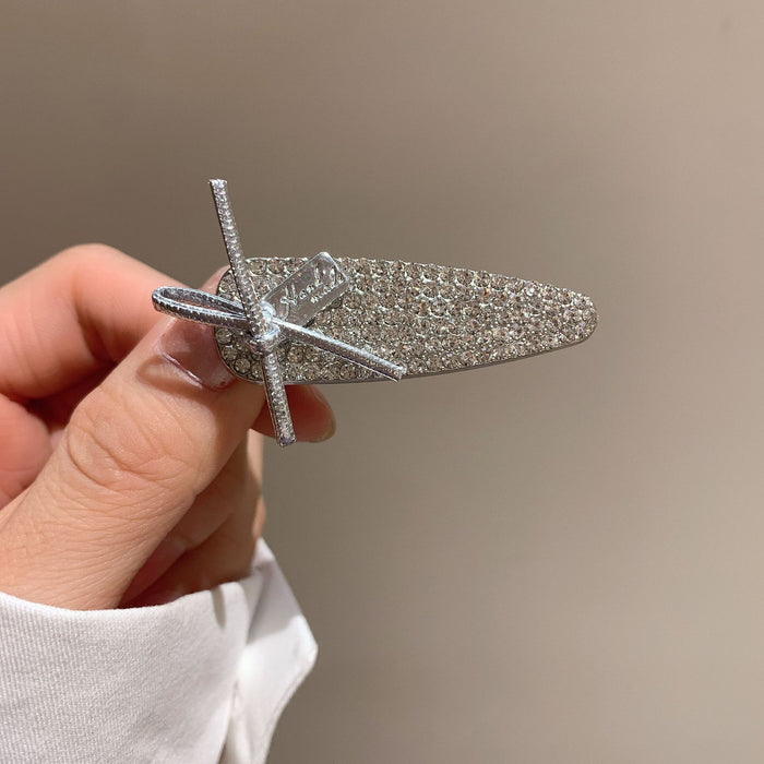 Wholesale Water drop bow hairpin duckbill hairpin high-end side clip hair accessories