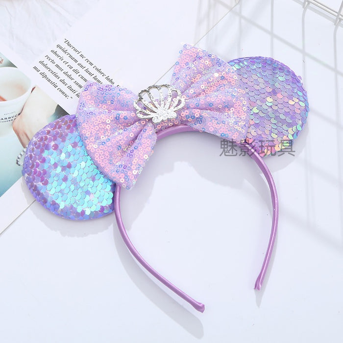 Wholesale Sequin Cartoon Bow Headband JDC-HD-MeiY012