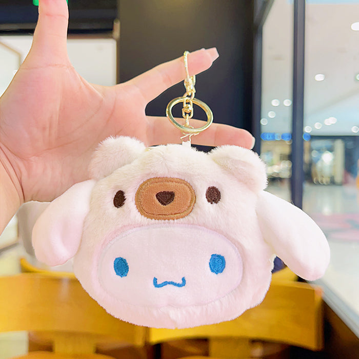 Wholesale  Cute Plush Coin Purse Keychain Women's Cartoon School Bag Pendant  Doll Key Chain Wallet